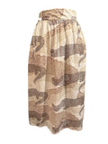 Porridge Beige and Brown Alligator Print Midi Skirt with Tie Waist