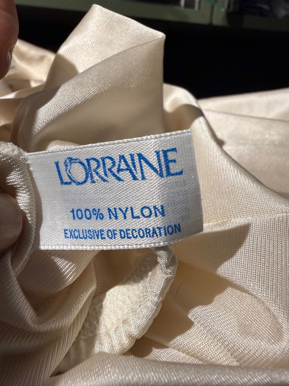 Vintage Lorraine Cream Lounge Slip Pants with Lace Trim