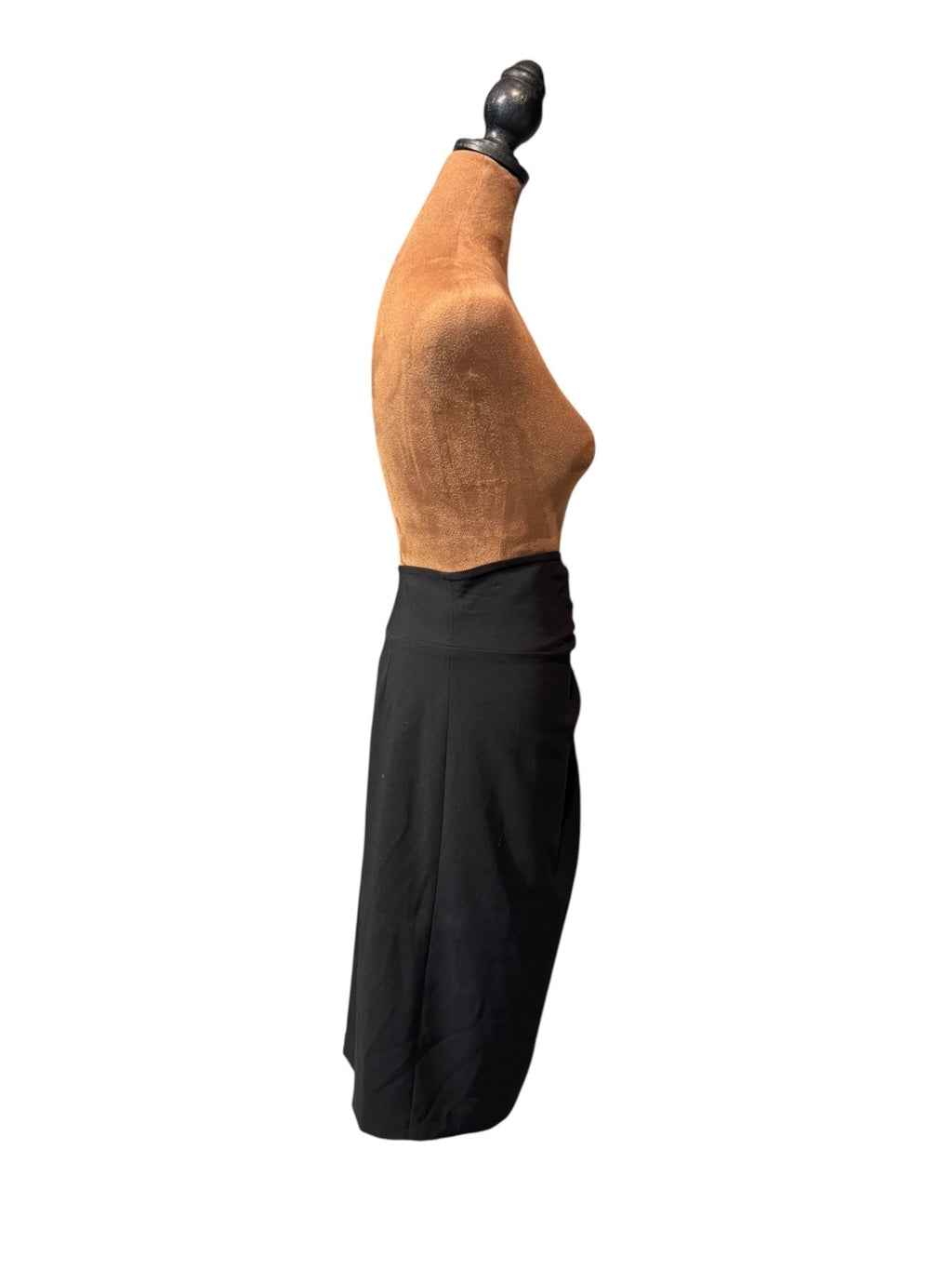 St. John Black Draped Pencil Skirt