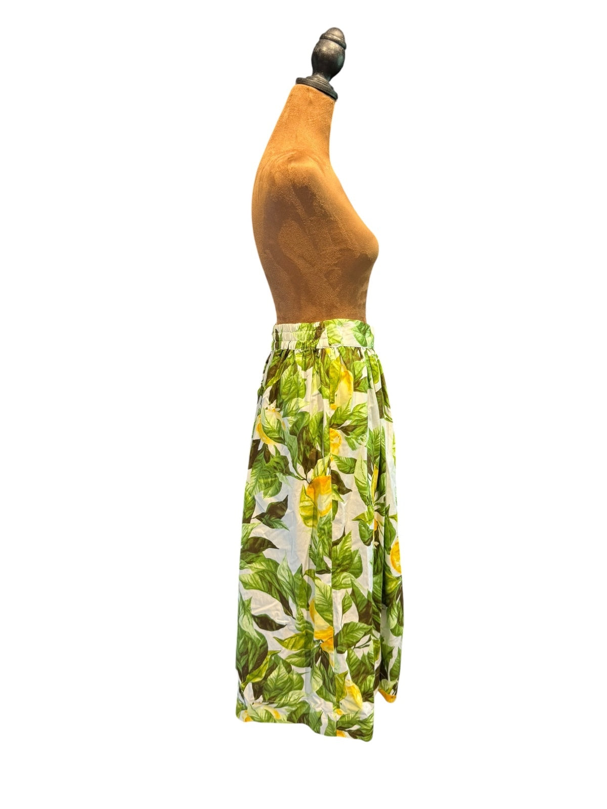Gallery Andorra Lemon Print Midi Skirt
