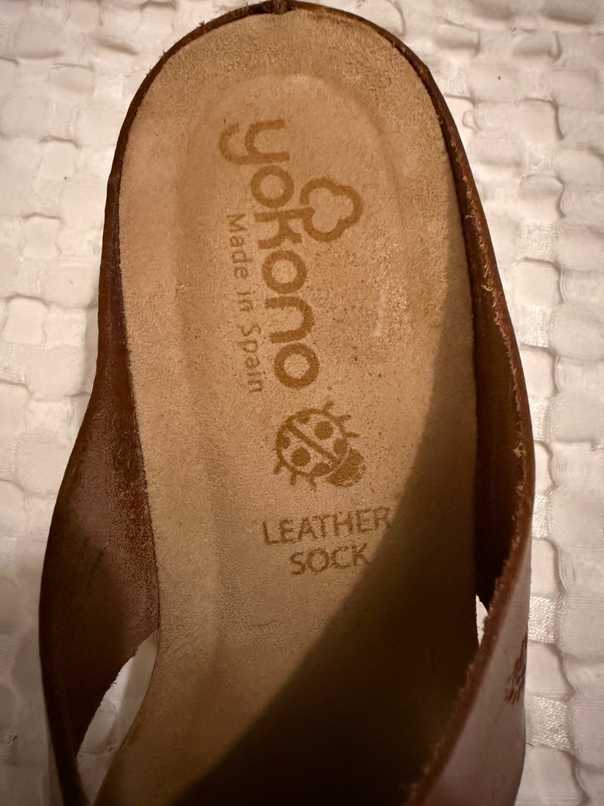 Yokono Brown Leather Wedge Sandals Made in Spain