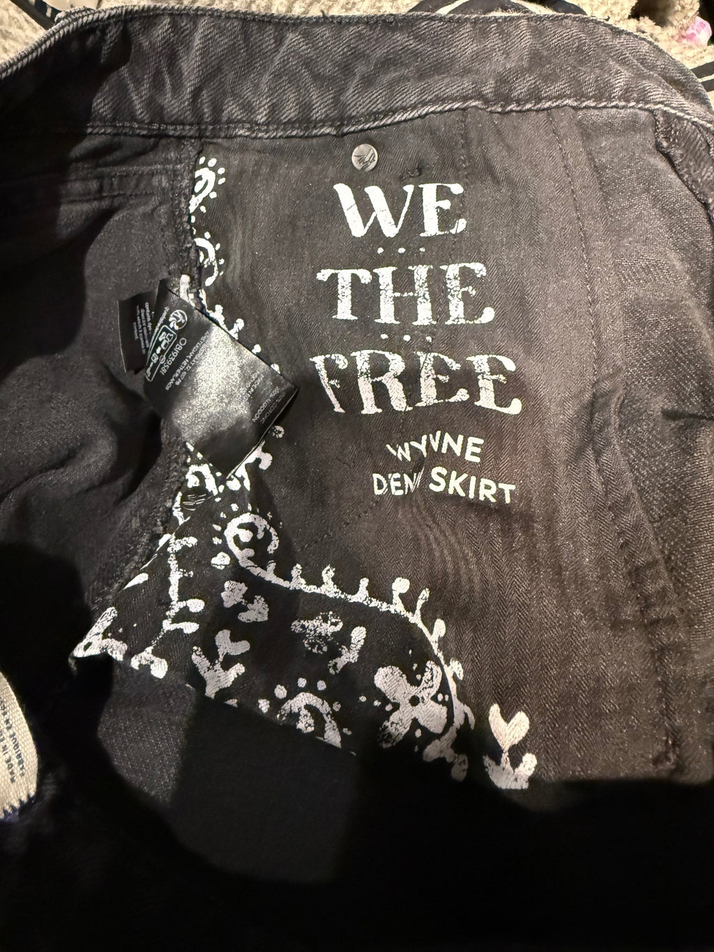 WE THE FREE Wynne Denim Skirt in Black