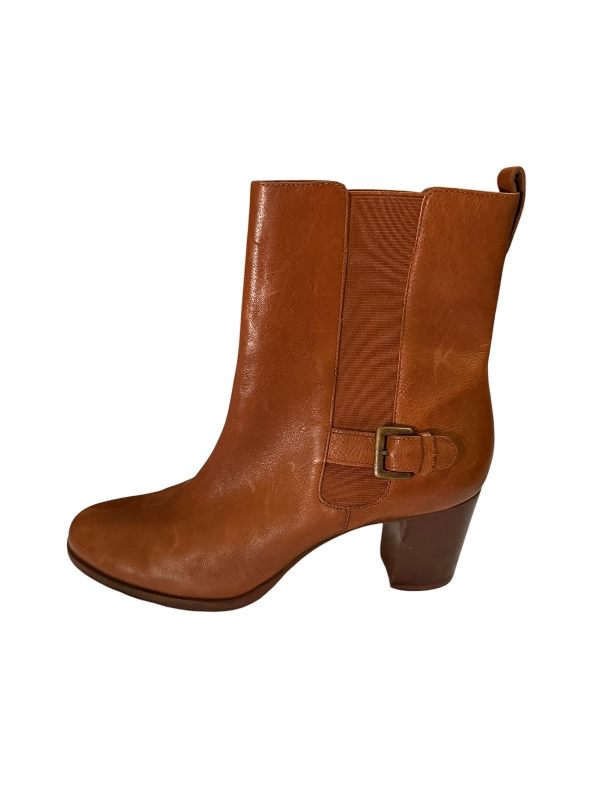 Cole Haan Brown Leather Ankle Boots with Block Heel