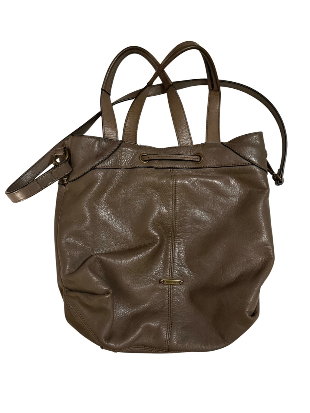 Joelle Hawkens Taupe Leather Tote Bag