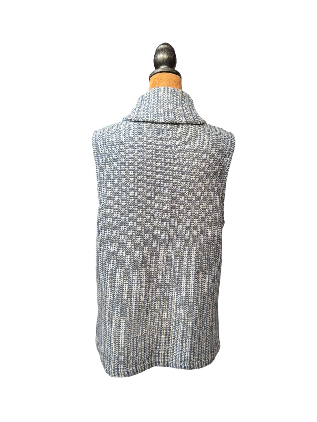 Chaps Blue and White Knit Sweater Vest