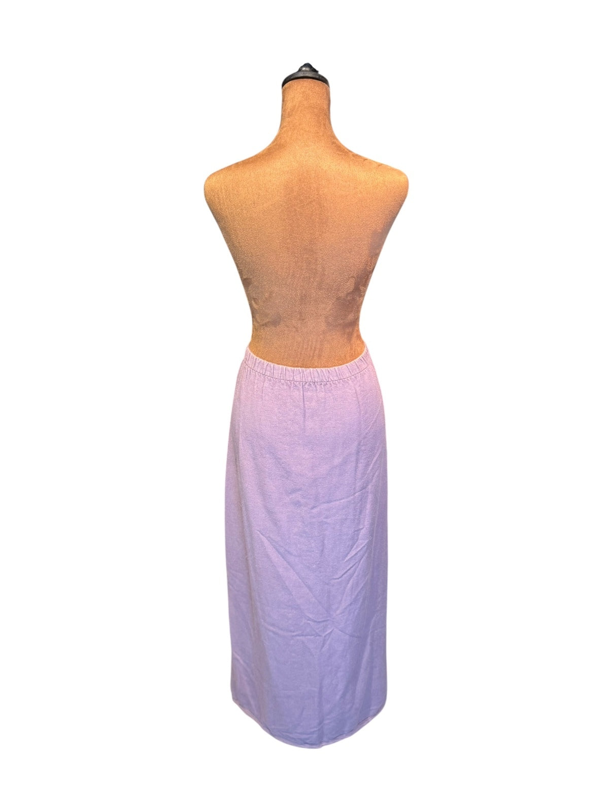 BODIL Vintage Lilac Knit Maxi Skirt with Wooden Button Accol