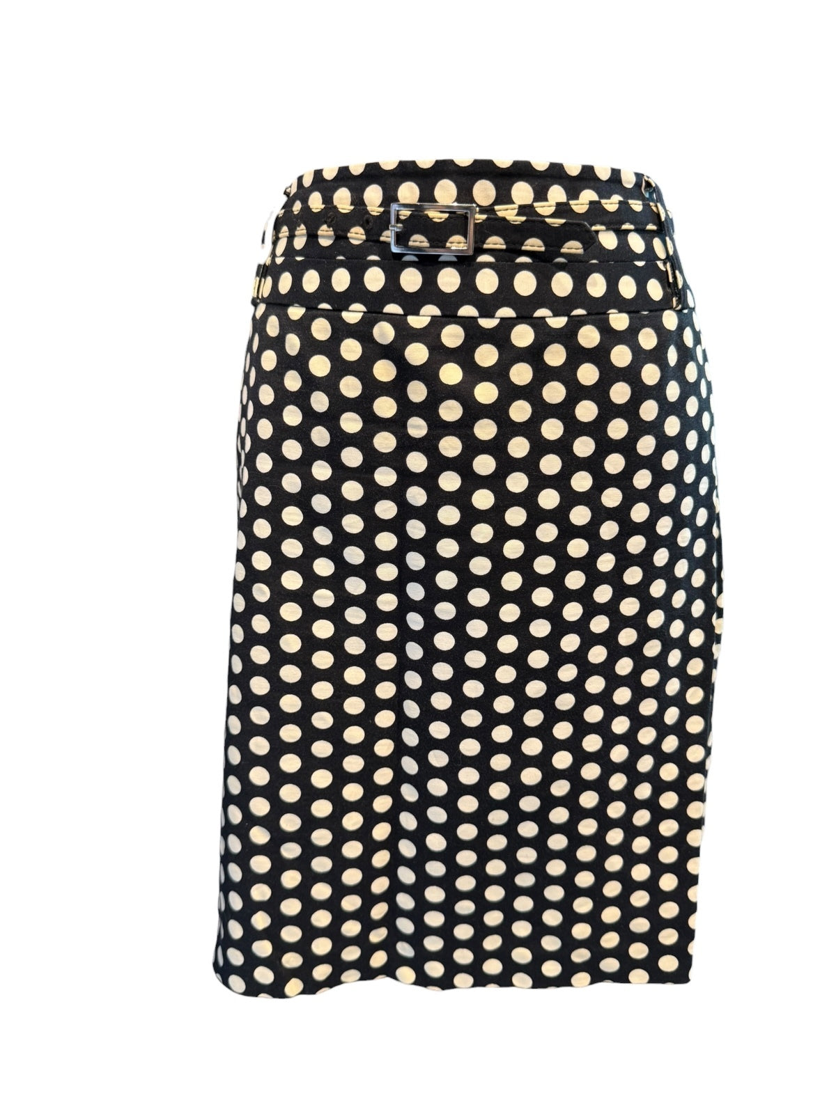 Rafaella Classic Black and White Polka Dot Skirt with Belt -