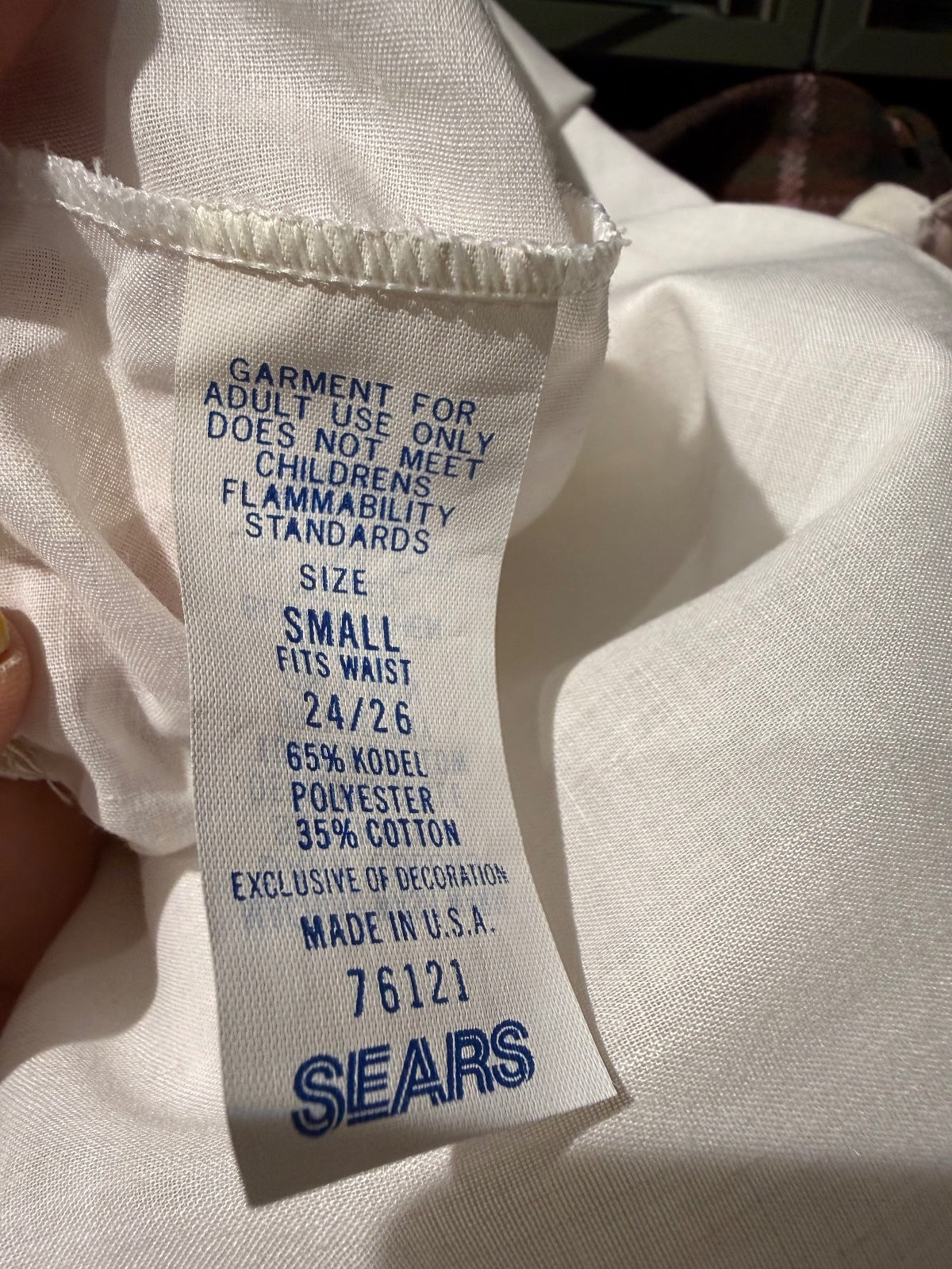 Vintage Sears White Cotton Slip with Lace Trim