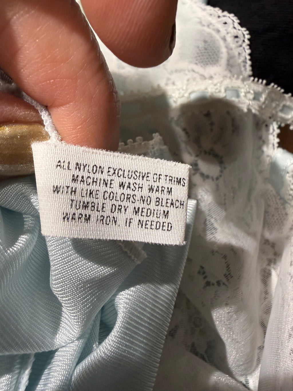 Shadowline Light Blue Lace Trim Nightgown