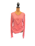 Ralph Lauren Long Sleeve Pink Ribbed Cotton Top