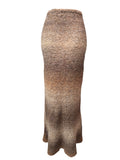 PrettyLittleThing Brown Knit Ombre Maxi Skirt