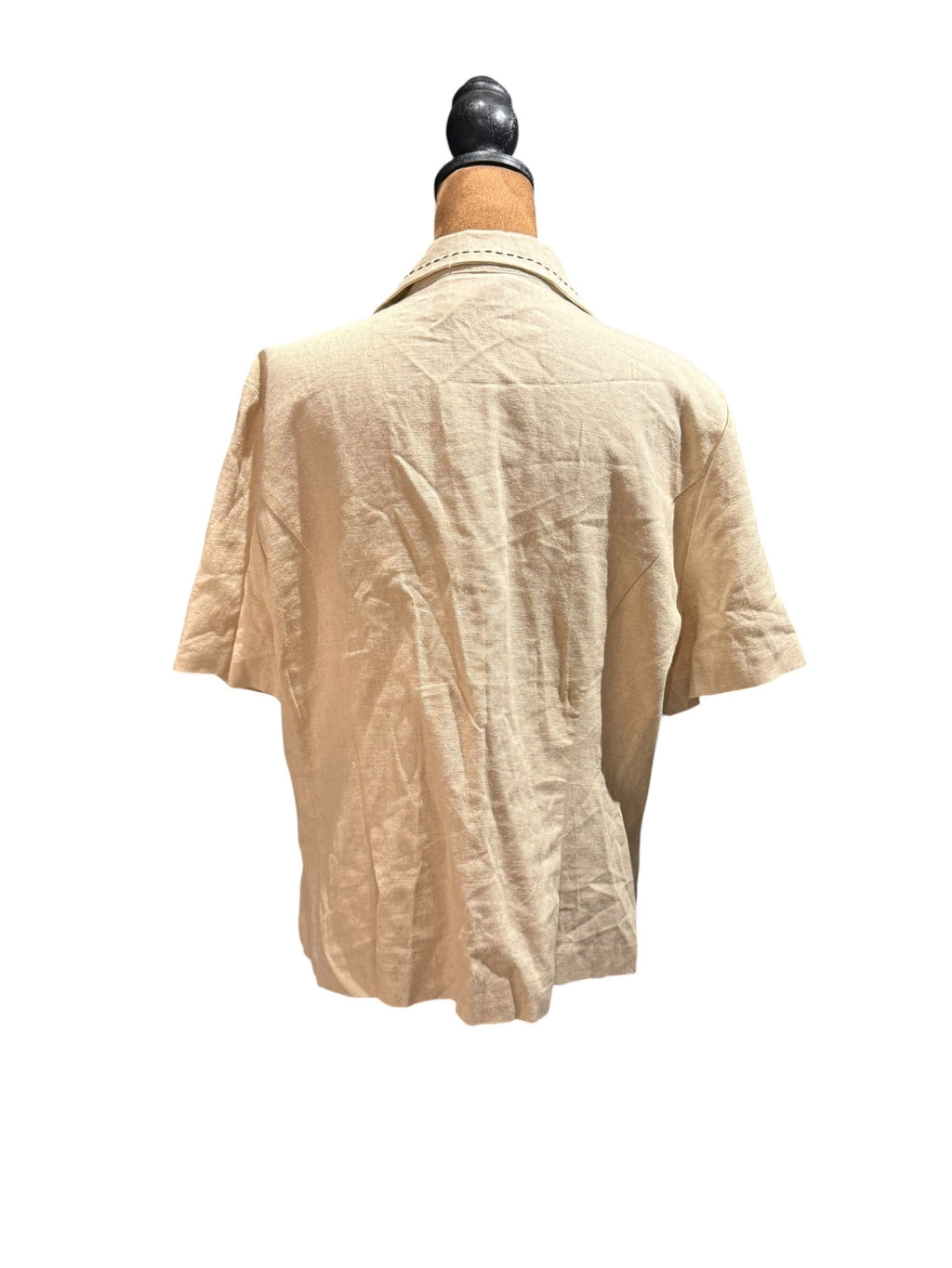 R&K Originals Beige Linen Rayon Short Sleeve Blazer