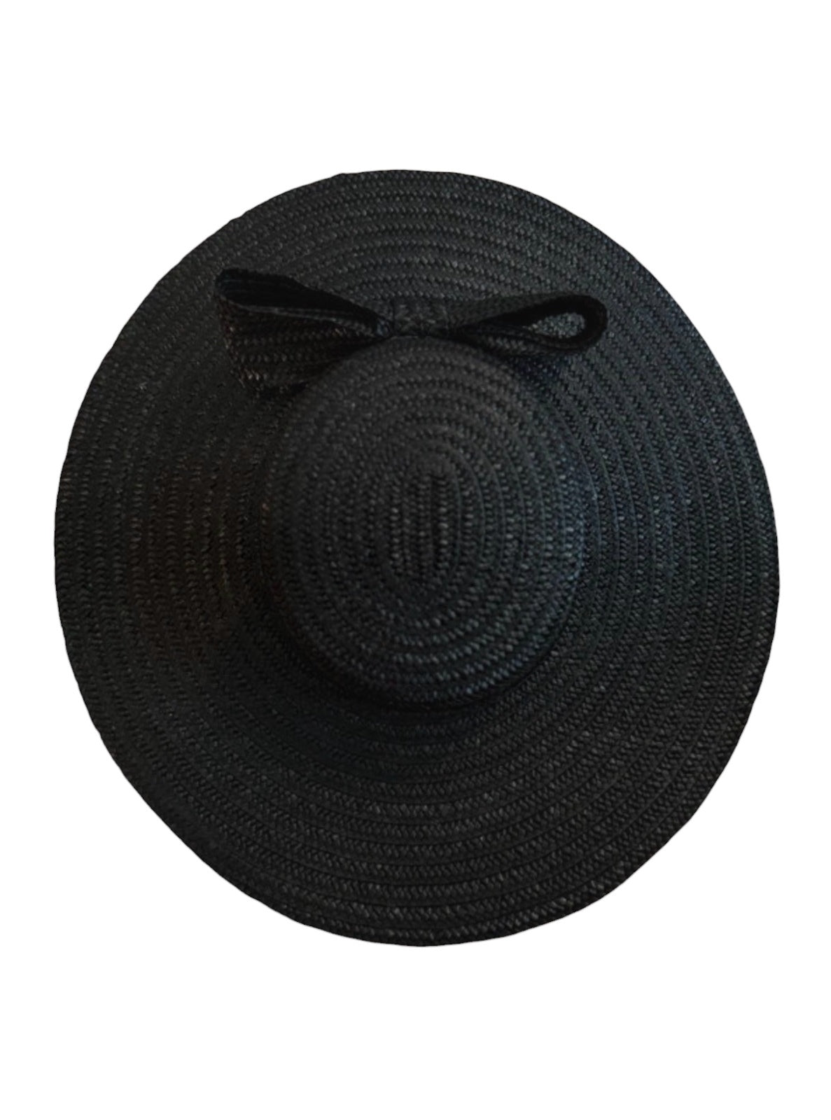Betmar Wide Brim Black Straw Sun Hat with Bow - Made in Italy