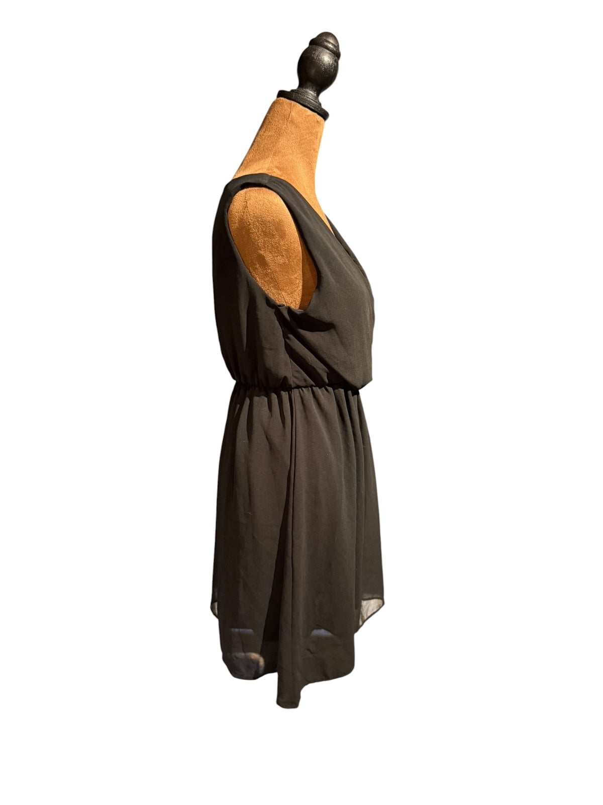 Poof Black Sleeveless V-Neck Dress