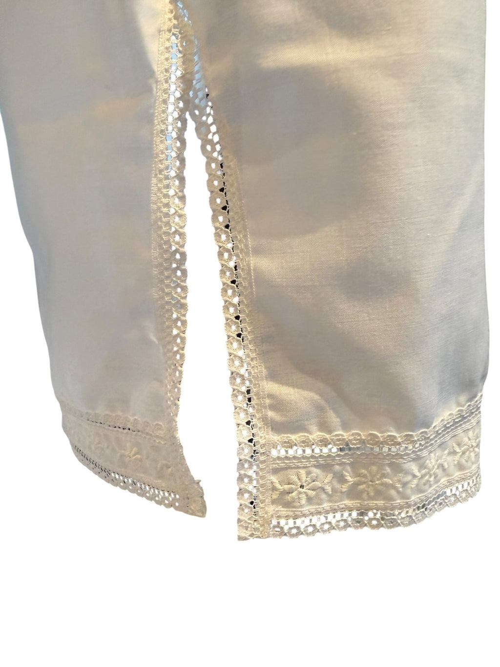 Vintage Sears White Cotton Slip with Lace Trim