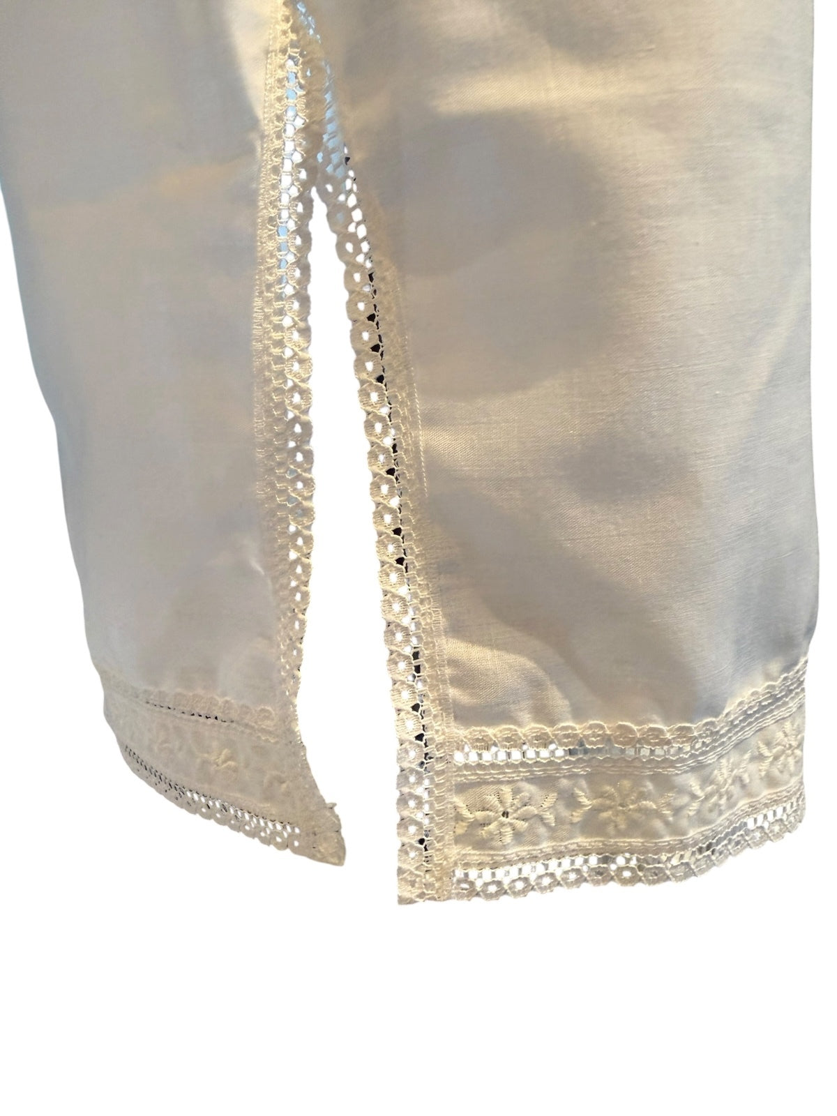 Vintage Sears White Cotton Slip with Lace Trim