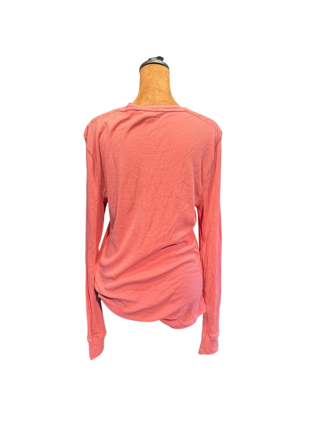 Ralph Lauren Long Sleeve Pink Ribbed Cotton Top
