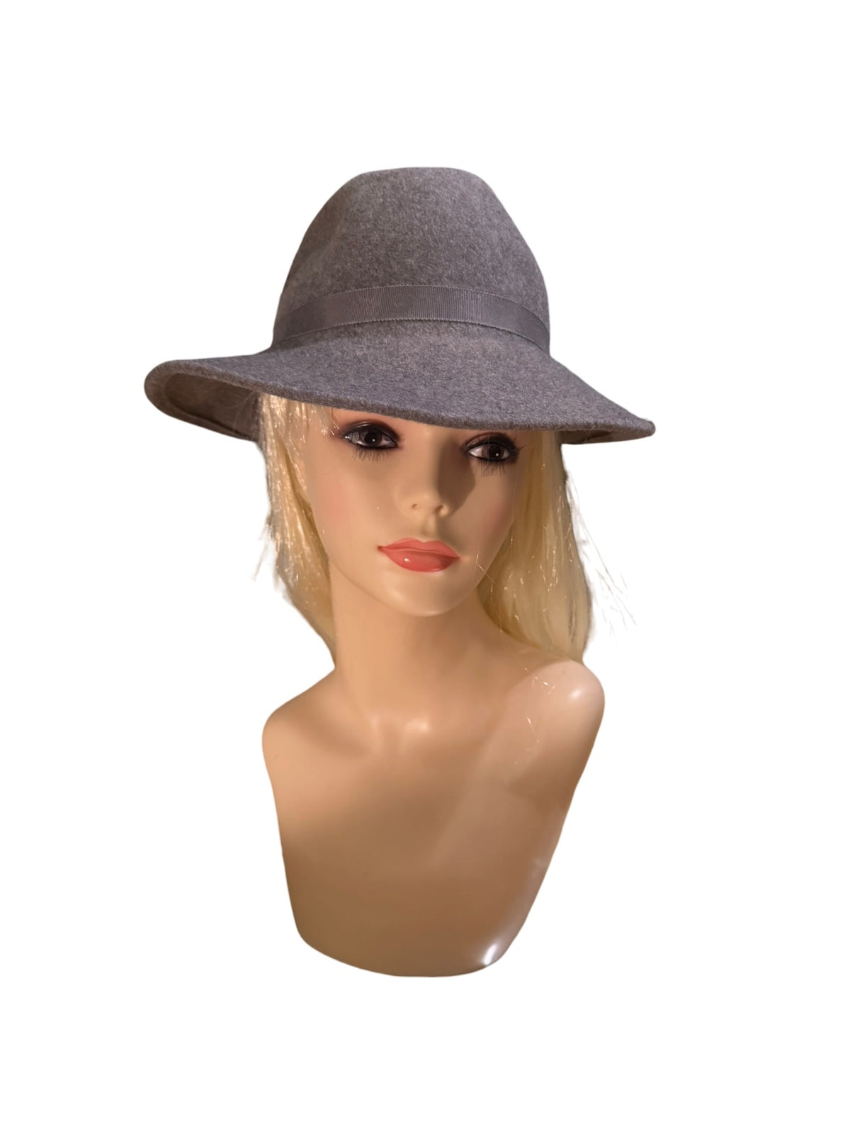 Vintage Glenover Gray Wool Felt Fedora Hat with Red Feather