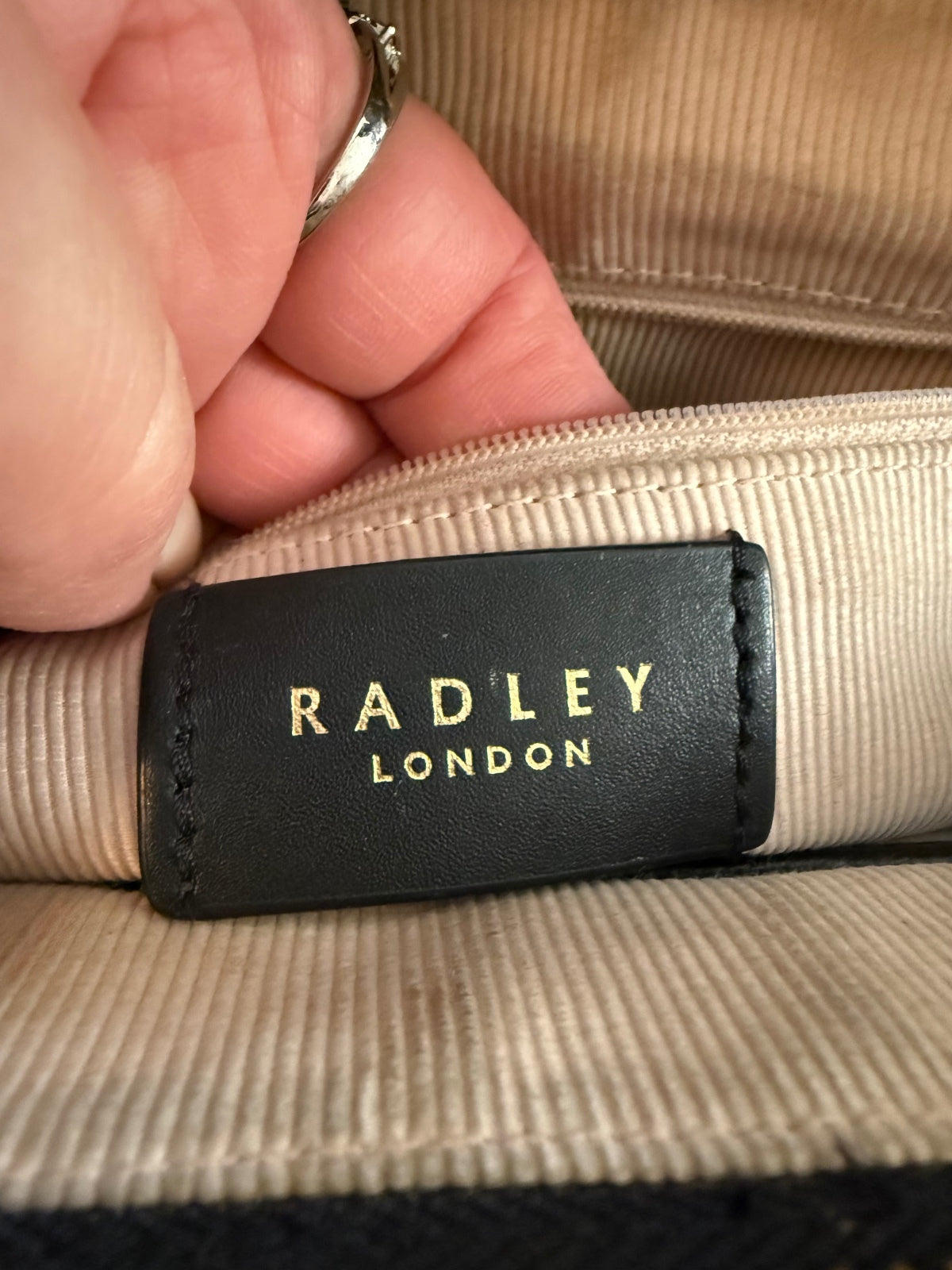 Radley Black Leather Satchel Handbag with Adjustable Strap