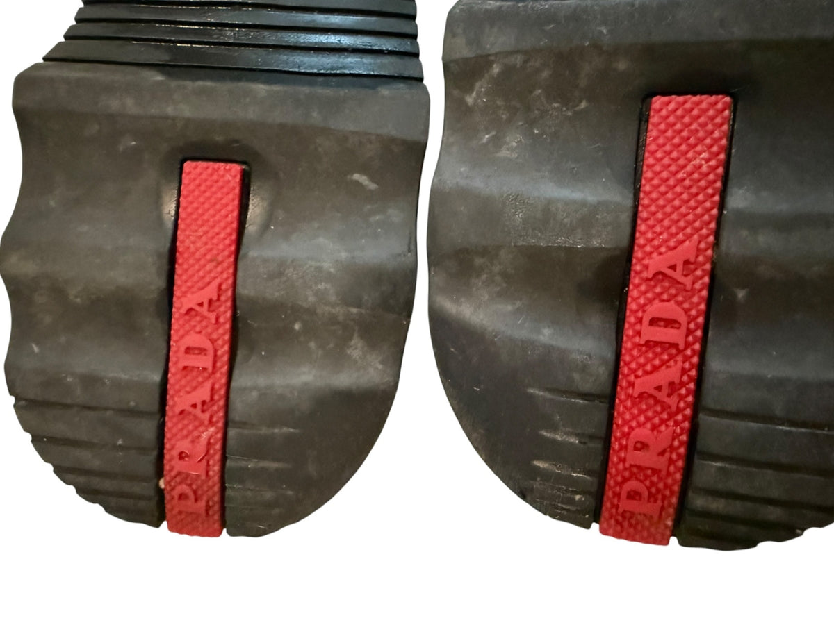 Prada Black Leather Slide Sandals