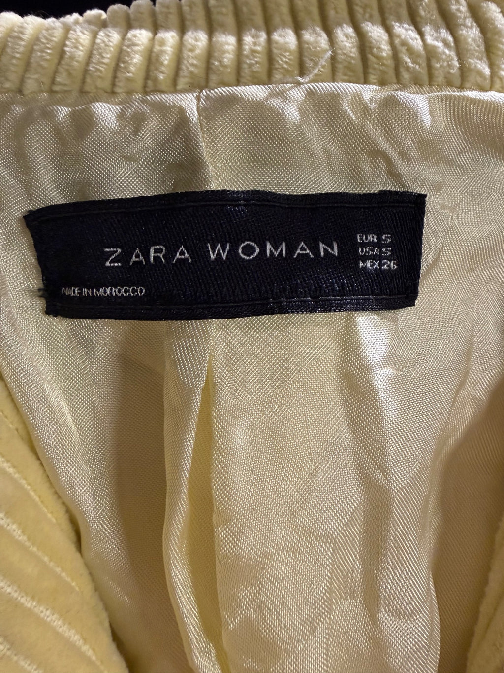 Zara Woman Yellow Corduroy Double-Breasted Blazer Jacket