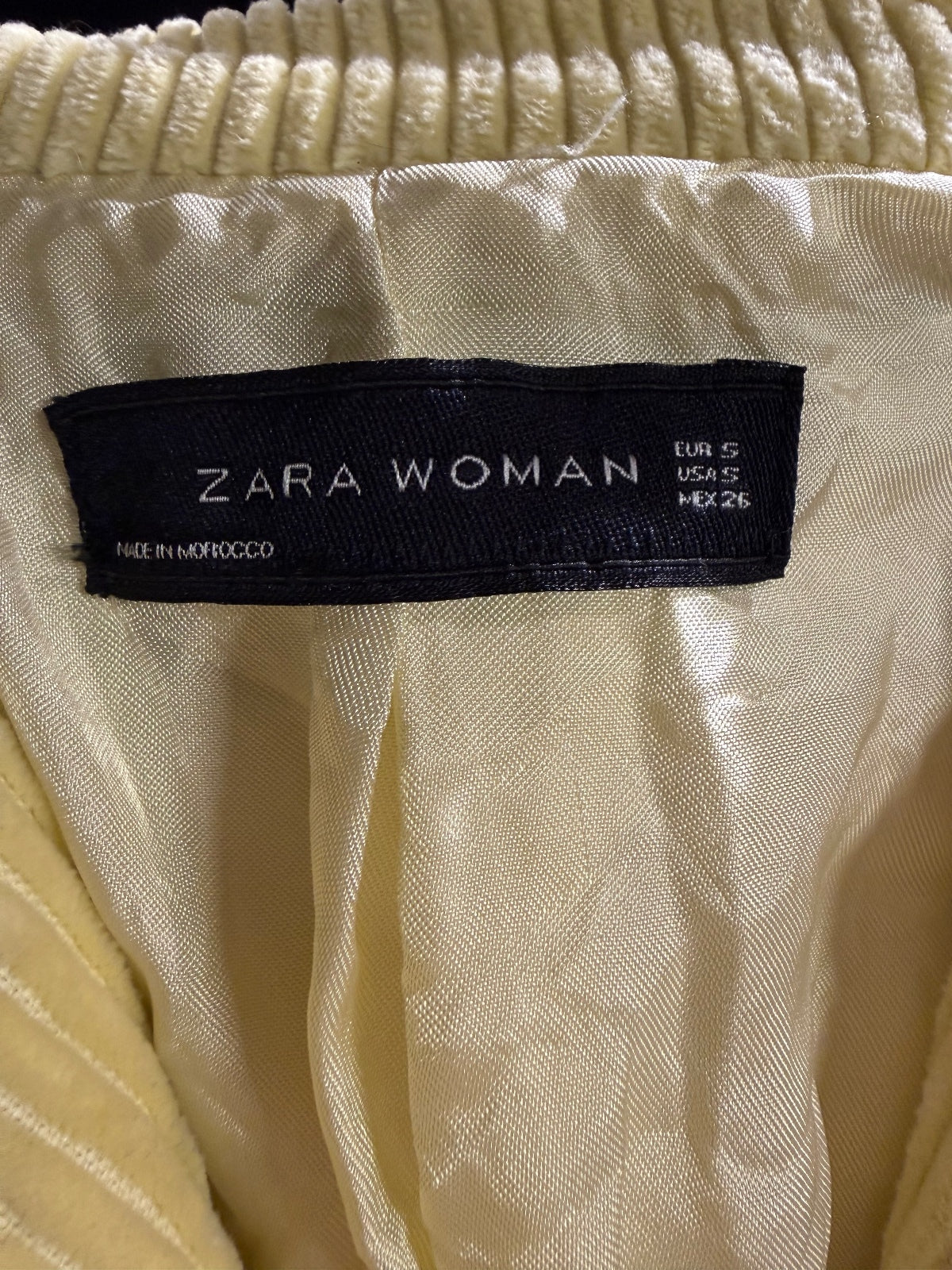 Zara Woman Yellow Corduroy Double-Breasted Blazer Jacket