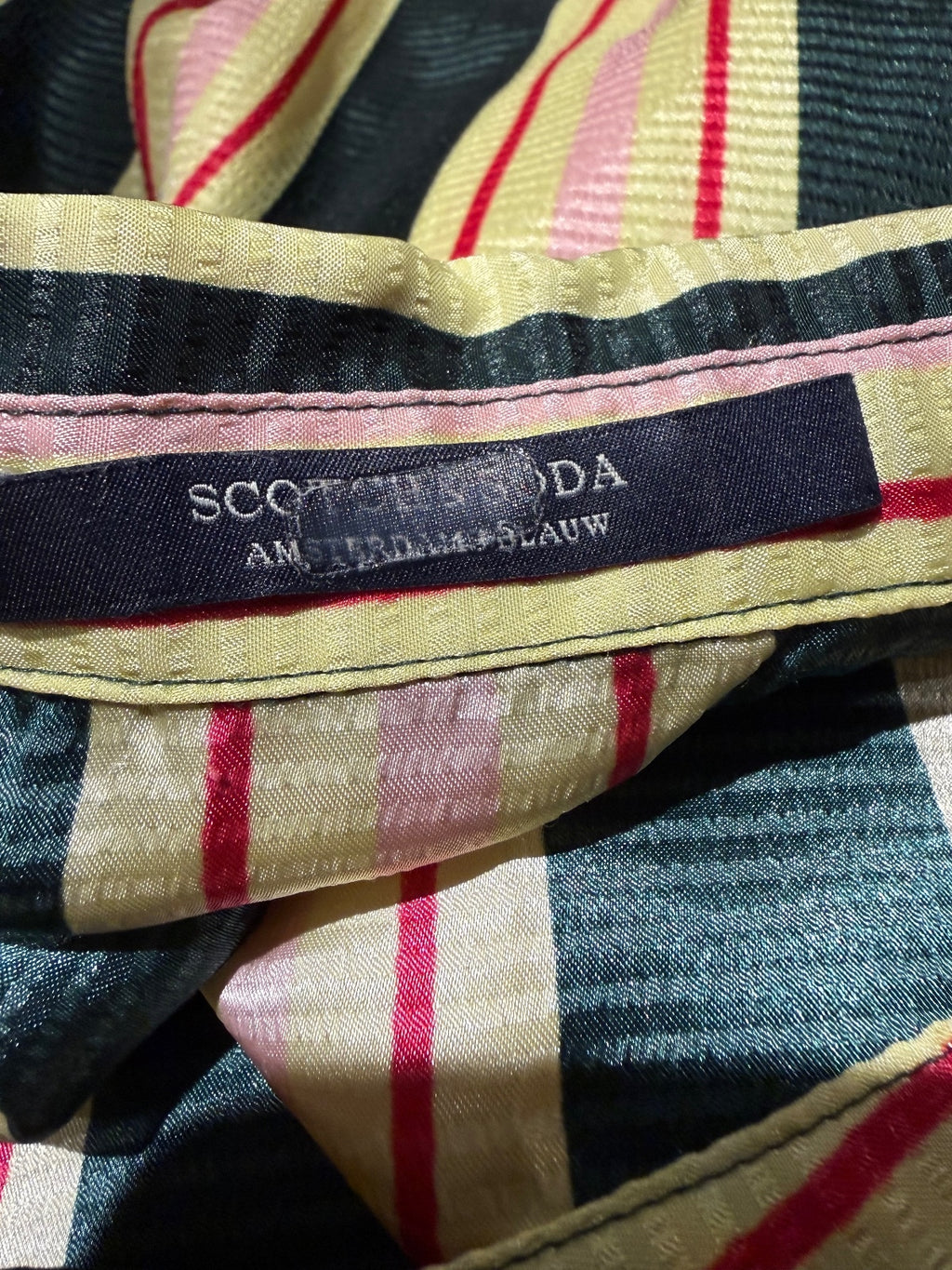 Scotch & Soda Striped Button-Down Midi Dress with Drawstring Waist
