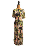 ASOS DESIGN Floral Ruffle Hem Maxi Dress with Open Back
