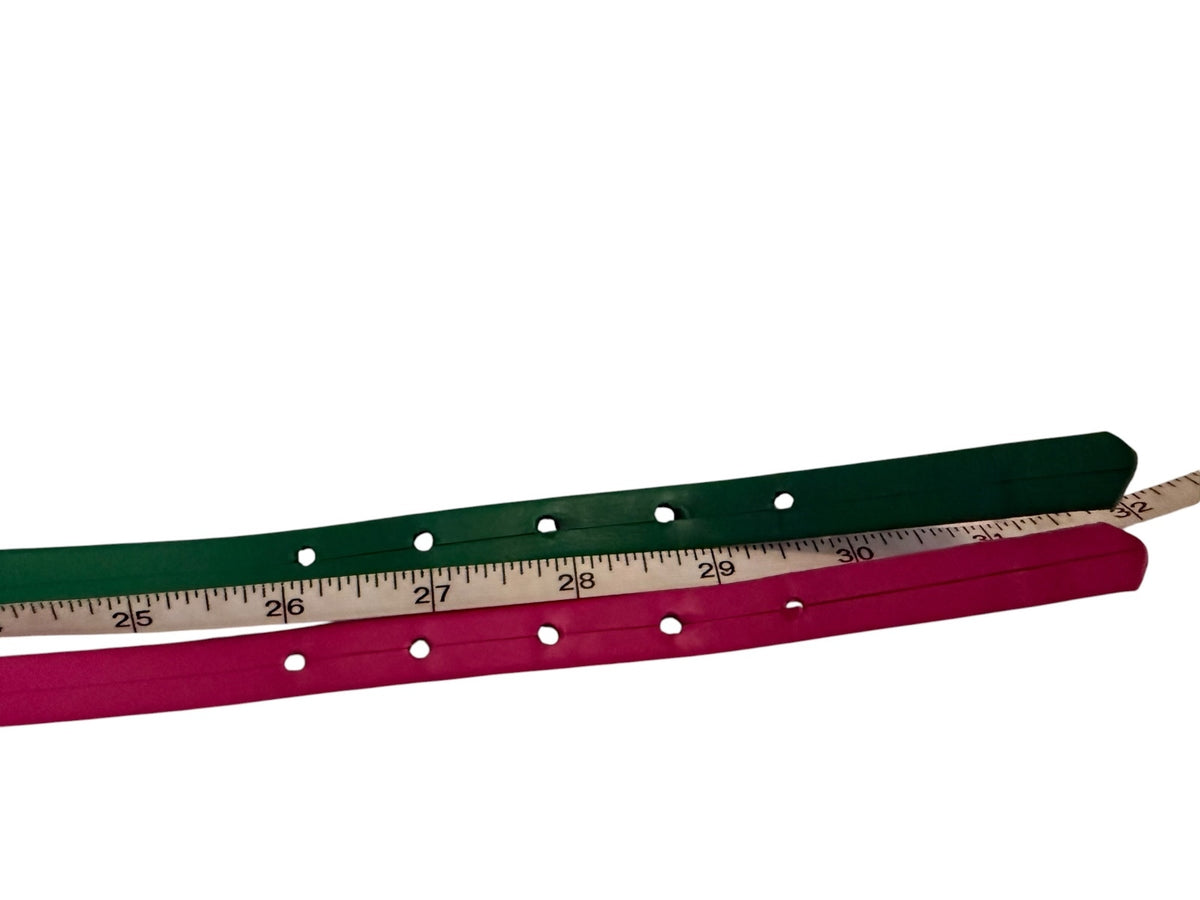 Double Strap Pink and Green Belt with Gold Buckle