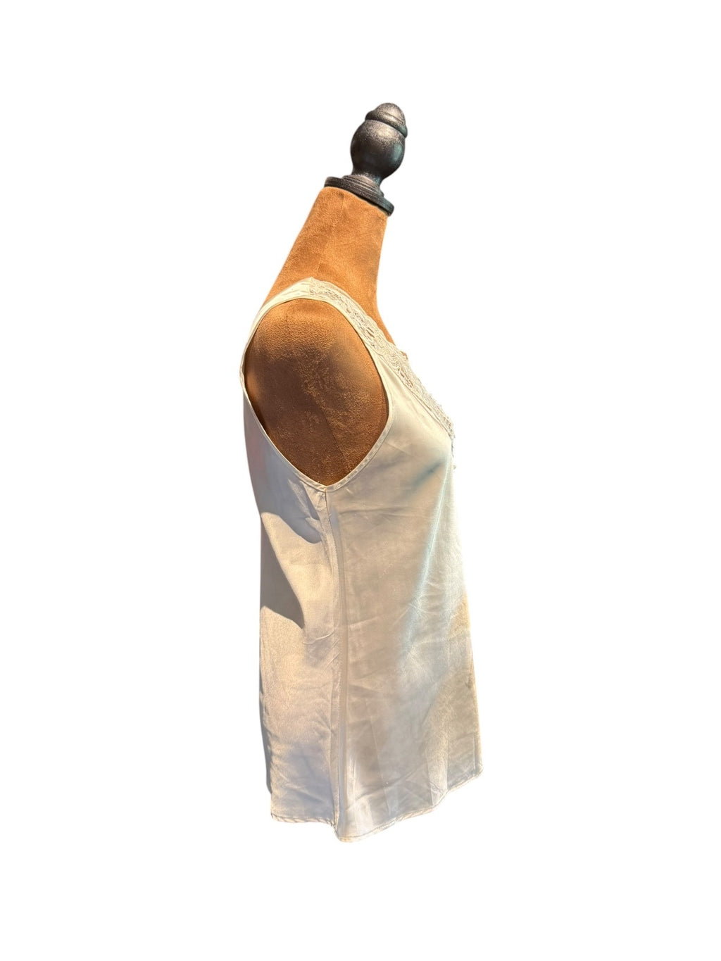 Cinema Etoile Cream Lace Trim Sleeveless Cami Top