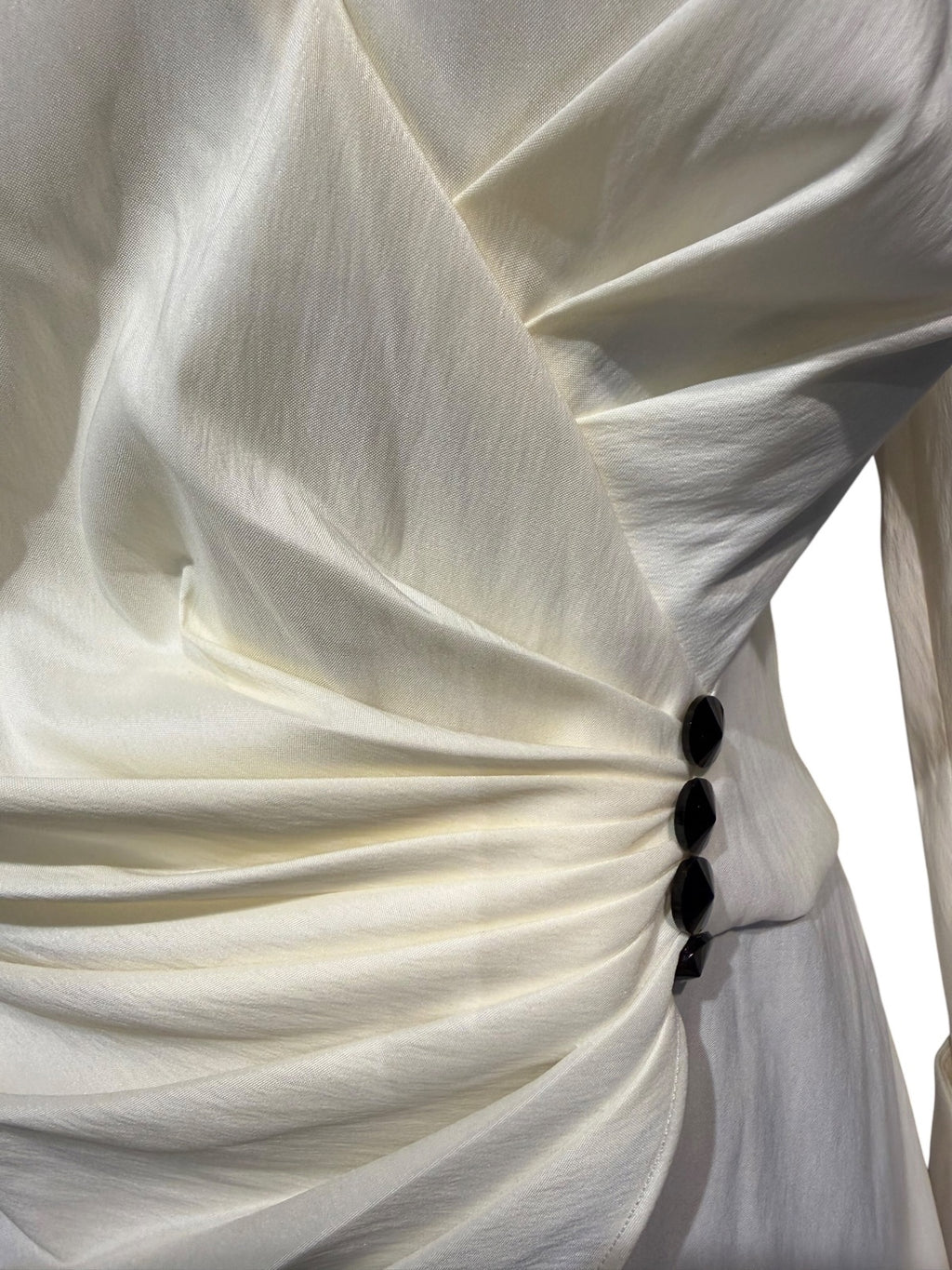 Tadashi Collection Elegant Ivory Wrap Blouse