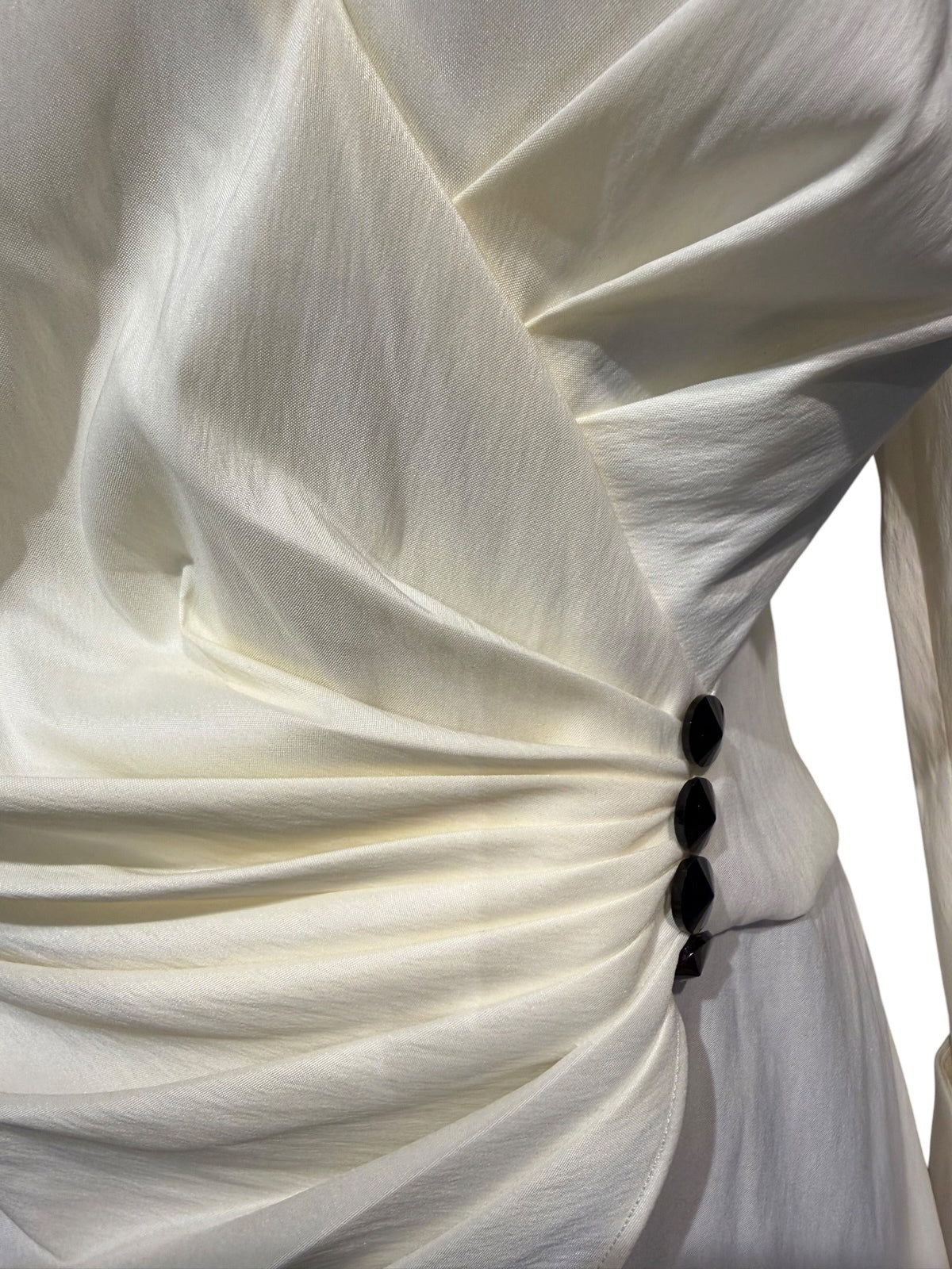 Tadashi Collection Elegant Ivory Wrap Blouse