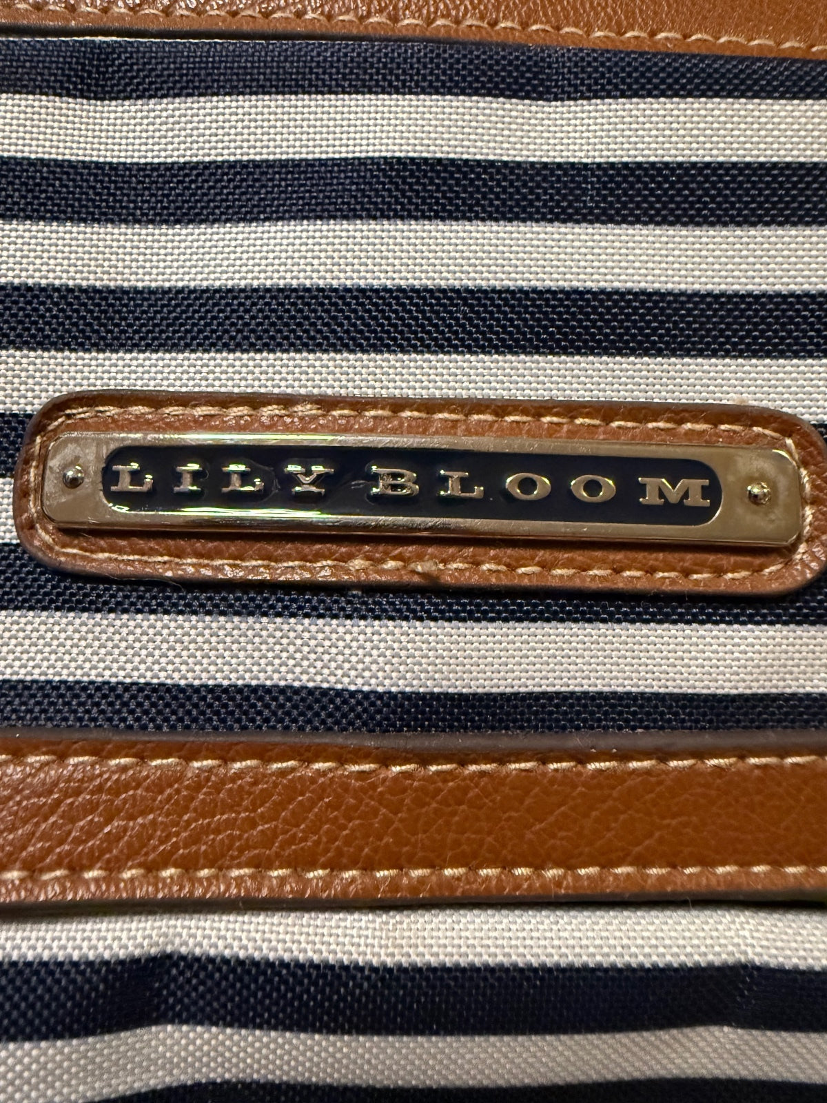 Lily Bloom Navy and White Striped Crossbody Bag