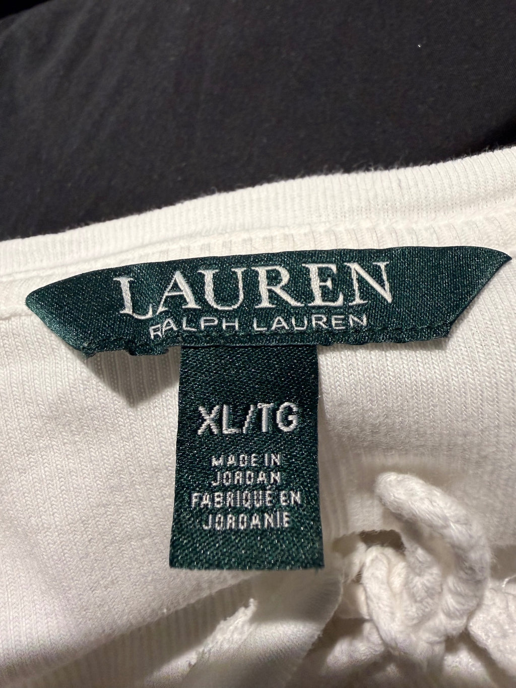 Ralph Lauren Women's White Cotton Lace-Up Short-Sleeve Top