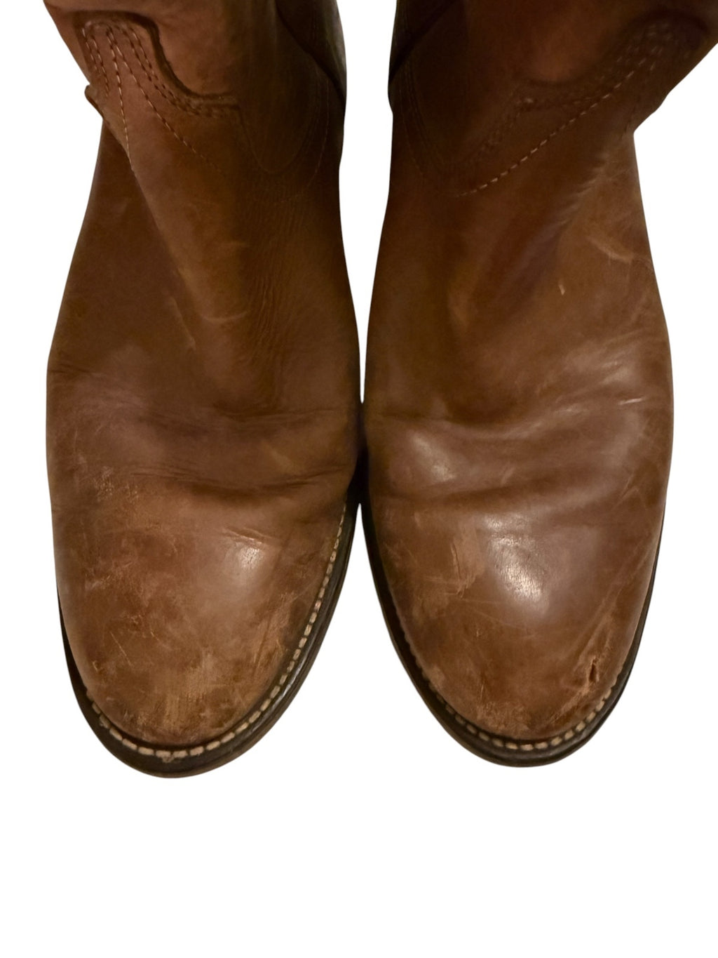 Brown Mid-calf Leather Cowboy Boots