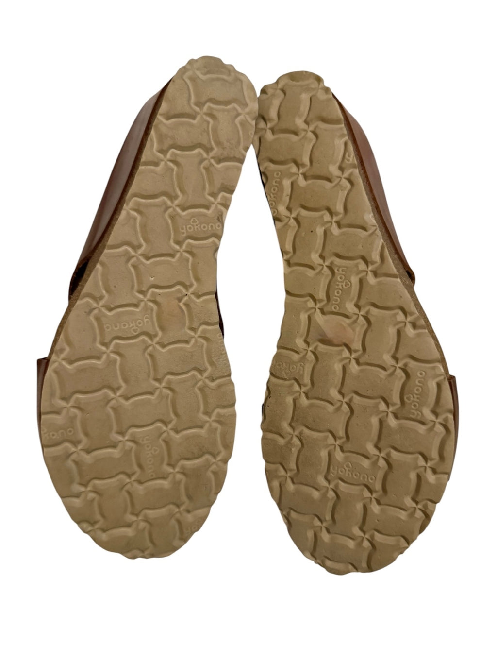 Yokono Brown Leather Wedge Sandals Made in Spain