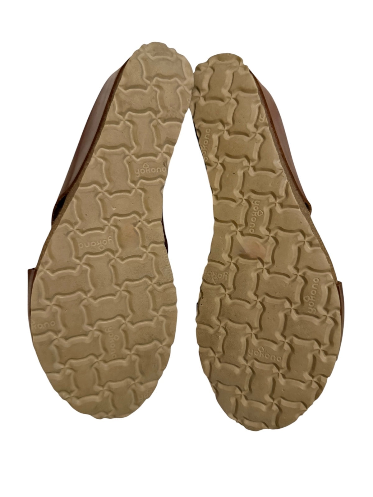 Yokono Brown Leather Wedge Sandals Made in Spain
