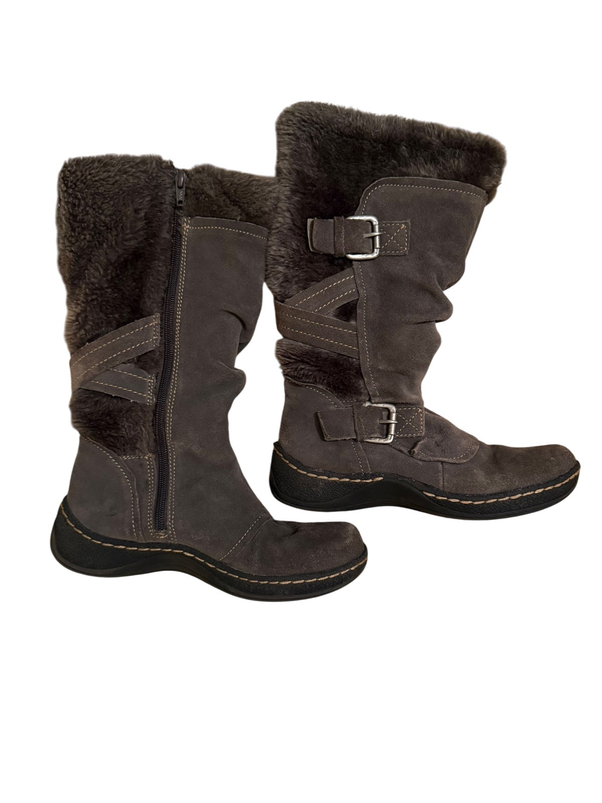 G.H. Bass & Co. Women's Brown Suede Shearling Lined Winter Boots