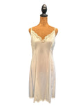 Vintage Sears Ivory Nylon Slip Dress with Lace Trim