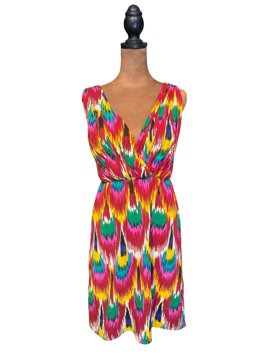 alice + olivia Vibrant Multicolor Ikat Print Dress
