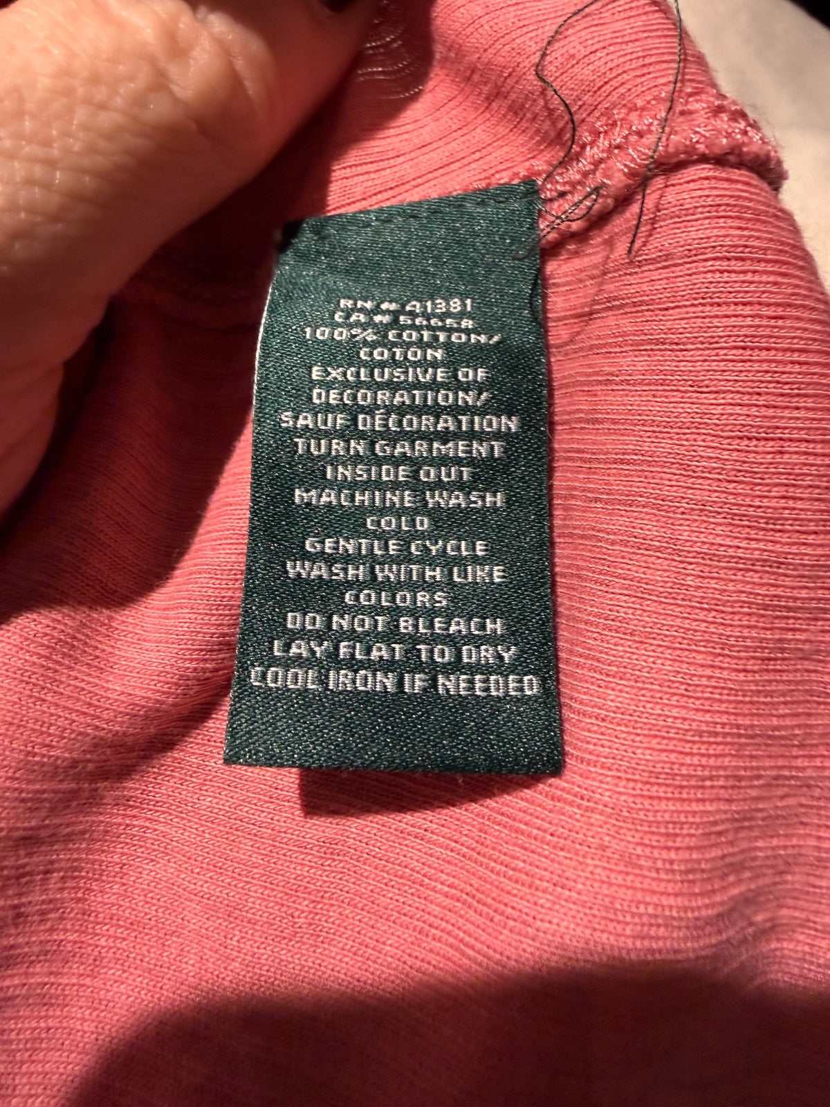 Ralph Lauren Long Sleeve Pink Ribbed Cotton Top