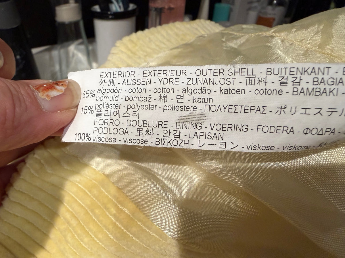 Zara Woman Yellow Corduroy Double-Breasted Blazer Jacket