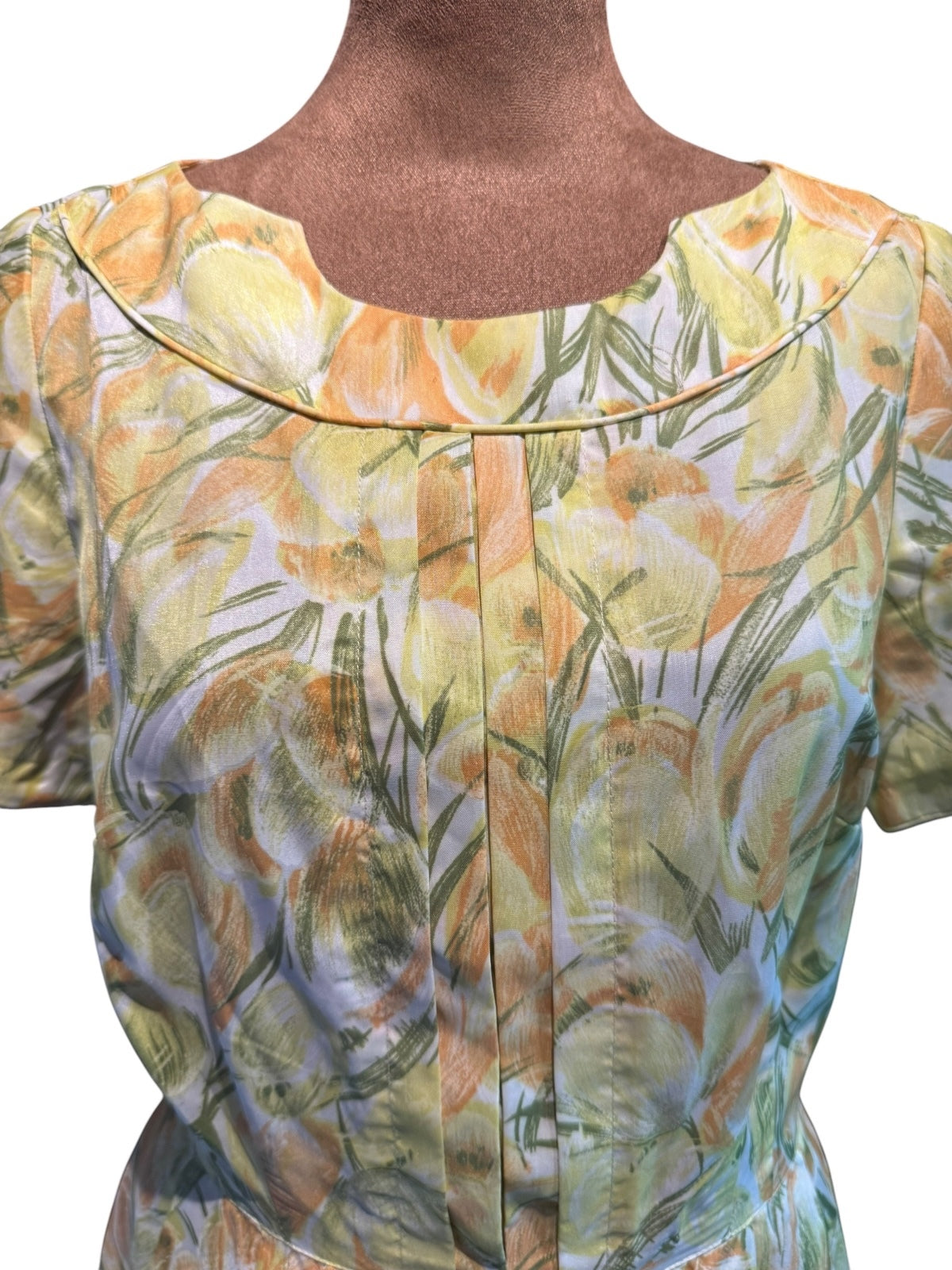 Vintage Korell Yellow Floral Dress