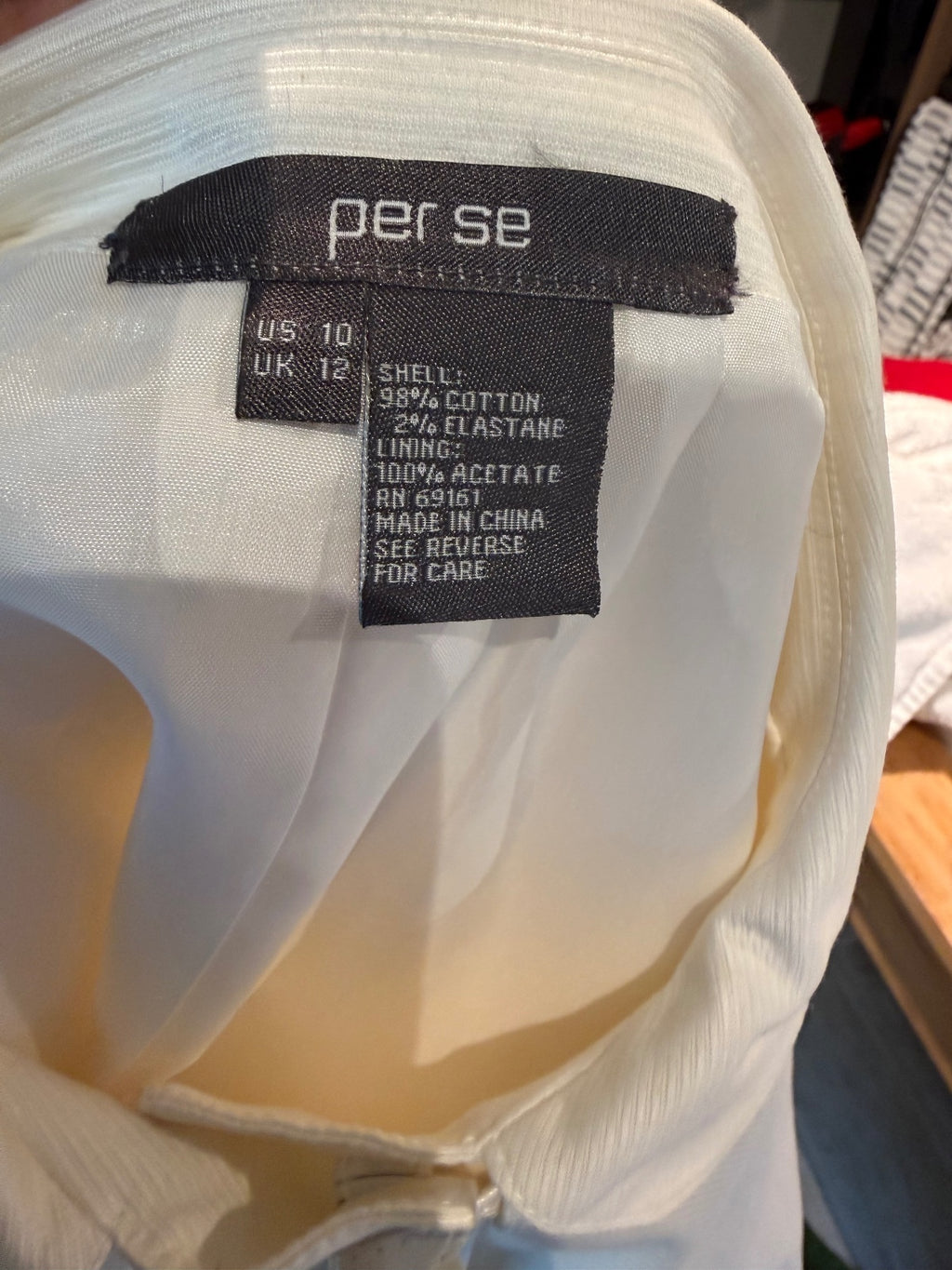 Per Se Cream Cotton Blend Swing Jacket with Unique Toggle Closures