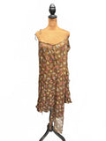 Marni Brown Floral Silk Slip Dress