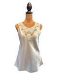 Cinema Etoile Cream Lace Trim Sleeveless Cami Top
