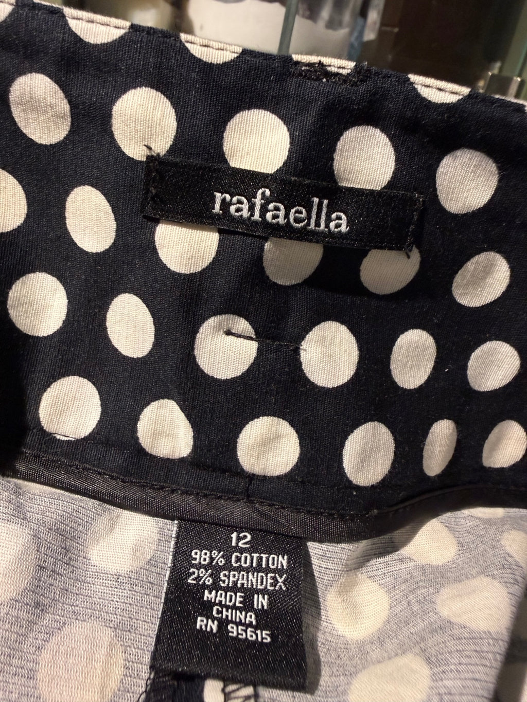 Rafaella Classic Black and White Polka Dot Skirt with Belt -