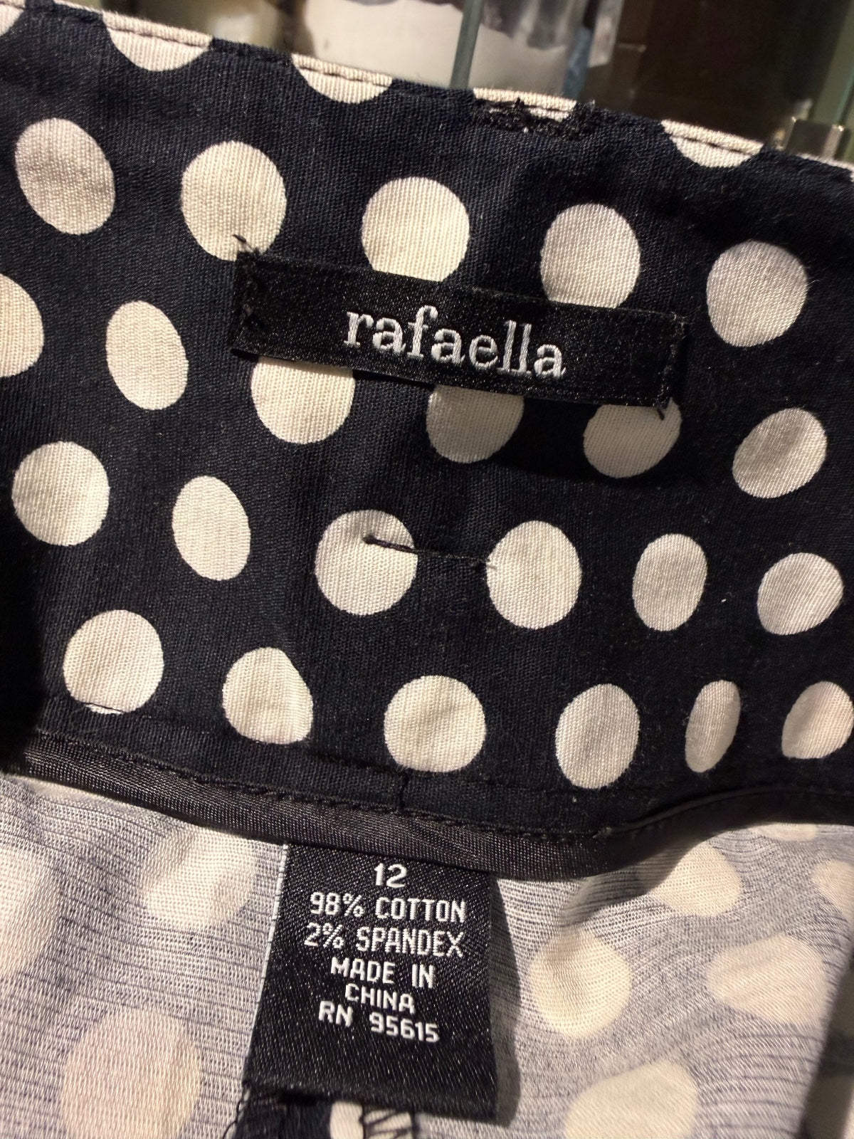 Rafaella Classic Black and White Polka Dot Skirt with Belt -
