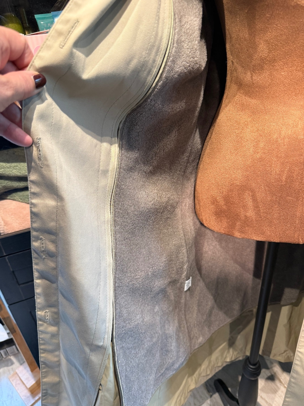 Vintage London Fog Beige Hooded Trench Coat with Fleece Liner