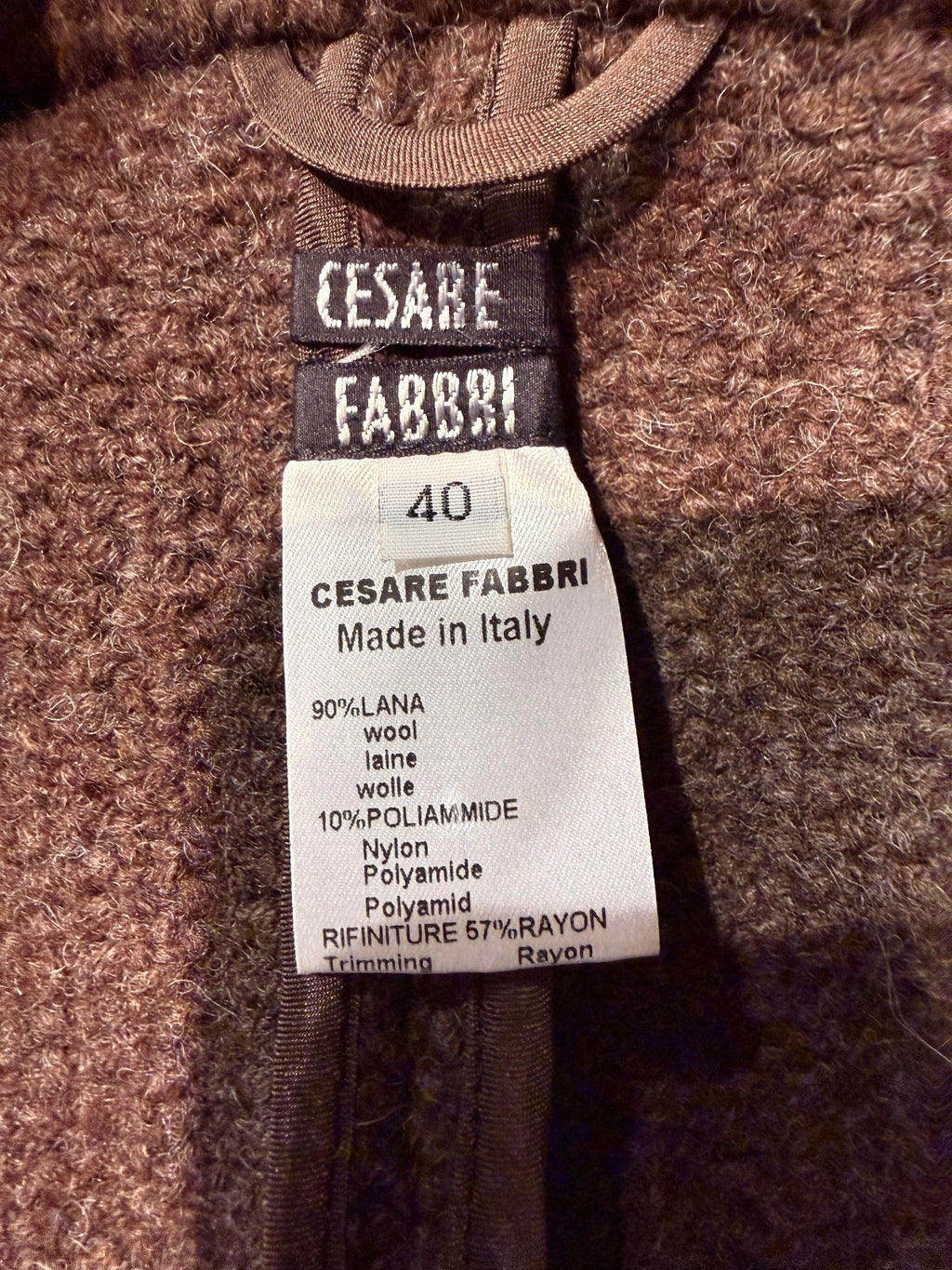 Cesare Fabbri Wool Knit Fringe Button Blazer Jacket